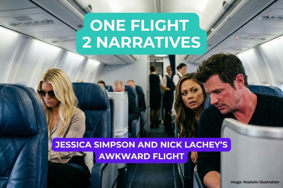 Jessica Simpson and Nick Lachey’s awkward flight
