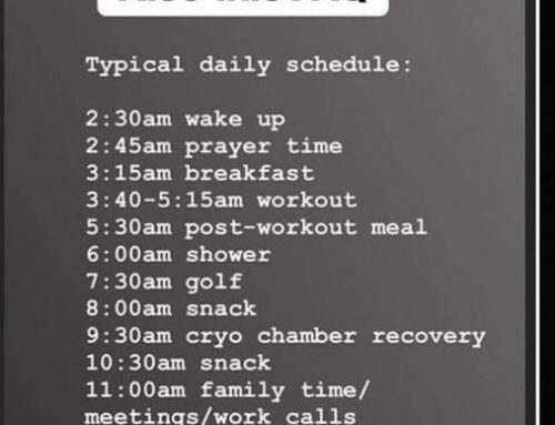 Mark Wahlberg’s daily schedule